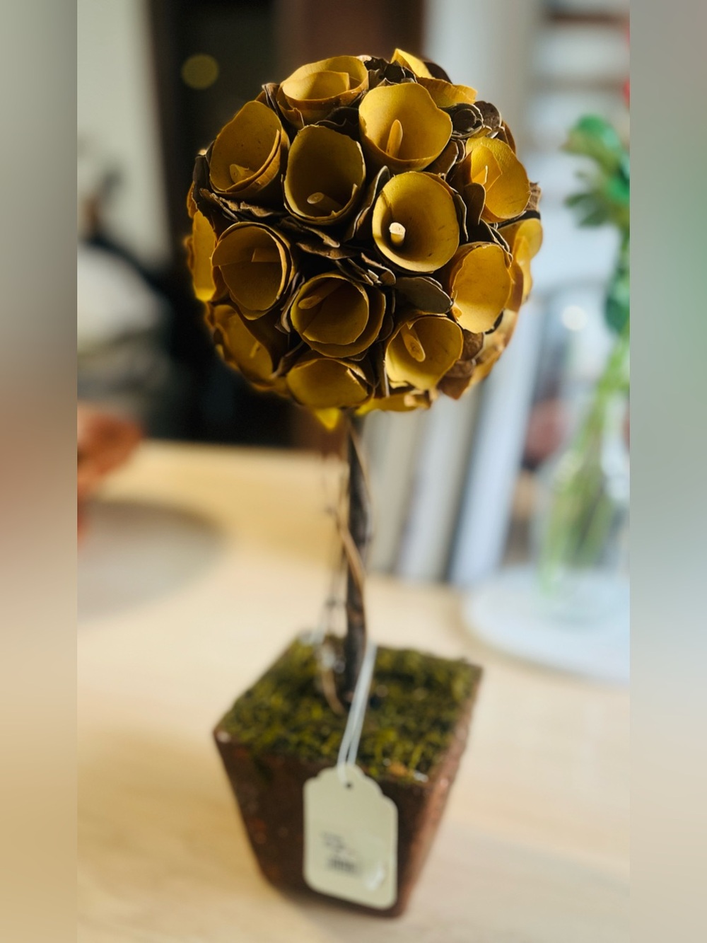 Wooden flower topiary